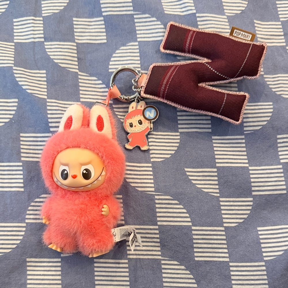 THE MONSTERS Pin for Love Plush Keychain - Labubu + Letter Pendant